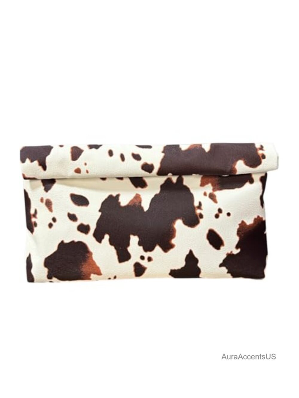 Faux Leather Cow Print Envelope Clutch Evening Bag